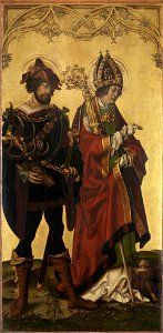 Hans Burgkmair d. Ä. - Triptychon von 1505, Die hll. Eustachius und Valentin Rückseite, Hl. Rochus - 707 - Bavarian State Painting Collections