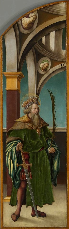 Hans Burgkmair d. Ä. - Kreuzigungsaltar, linke Flügelaußenseite, Hl. Sigismund - 5371 - Bavarian State Painting Collections