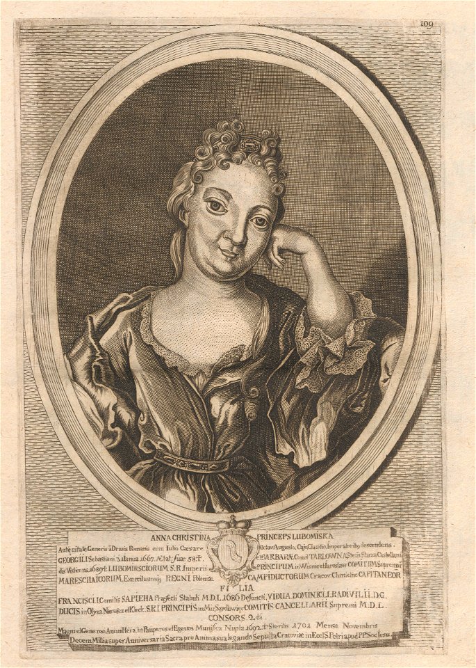 Hanna Krystyna Radzivił (Lubamirskaja). Ганна Крыстына Радзівіл (Любамірская) (H. Lajbovič, 1758)