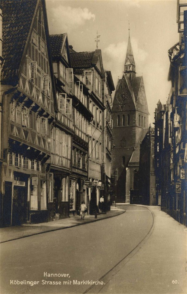 Hannover, Niedersachsen - Köbelinger Straße mit Marktkirche (Zeno Ansichtskarten)