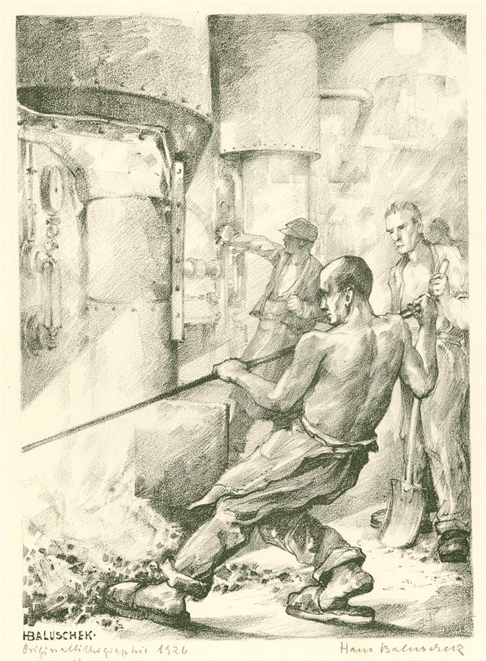 Hans Baluschek Volk Vor den Schmelzöfen