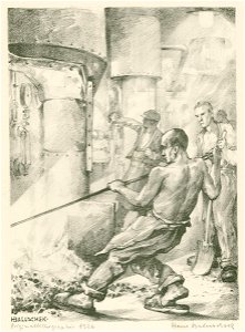 Hans Baluschek Volk Vor den Schmelzöfen