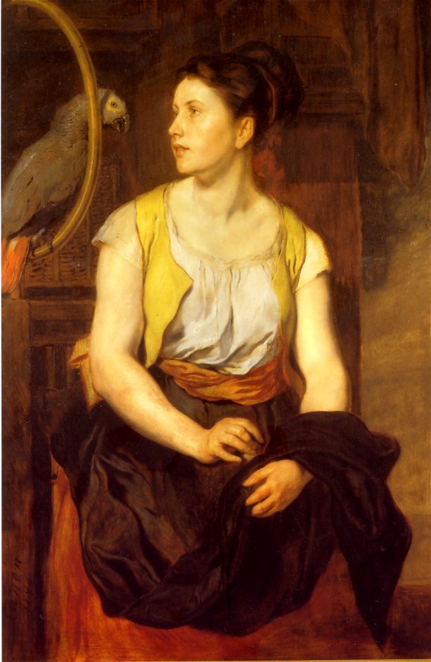 Hans Canon Mädchen mit Papagei 1876 Wien, Österreichische Galerie