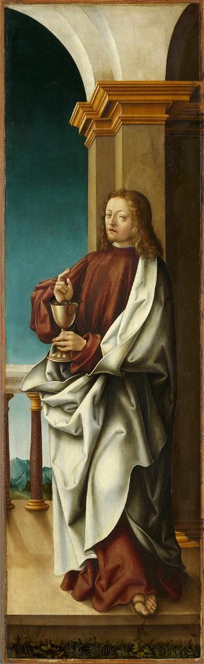 Hans Burgkmair d. Ä. - Johannesaltar, Flügelaußenseite, Hl. Johannes der Evangelist - 120 - Bavarian State Painting Collections