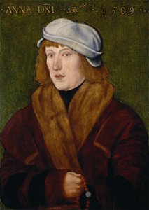 Hans Baldung (1484-5-1545) - Portrait of a Young Man with a Rosary - RCIN 405758 - Royal Collection. Free illustration for personal and commercial use.