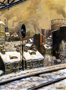 Hans Baluschek Tiefer Schnee. Free illustration for personal and commercial use.