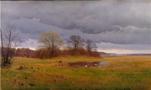 Hans Friis - Forårslandskab med regnbyger. Sydsjælland - KMS1120 - Statens Museum for Kunst
