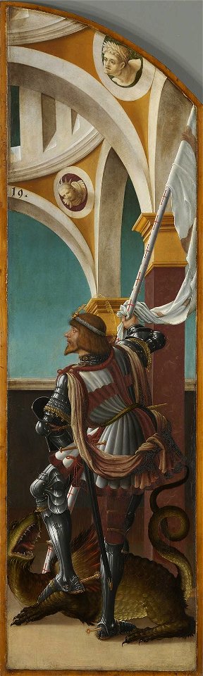Hans Burgkmair d. Ä. - Kreuzigungsaltar, rechte Flügelaußenseite, Hl. Georg - 5372 - Bavarian State Painting Collections