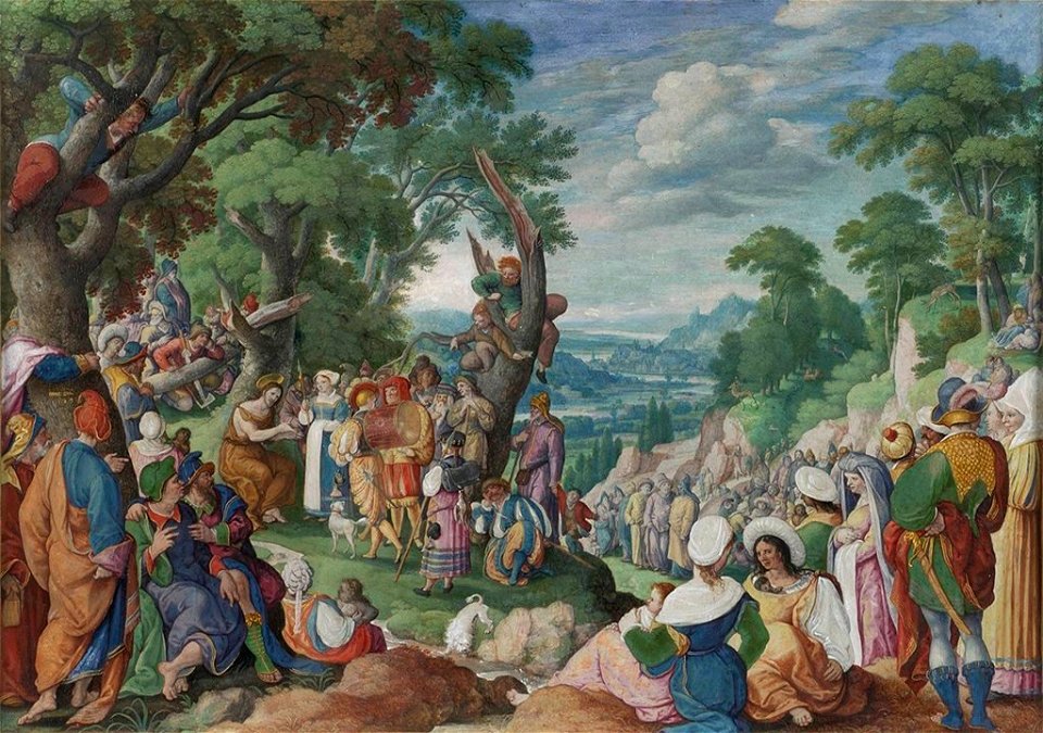 Hans Bol, The Sermon of St. John the Baptist, 1589, gouache (Louvre)