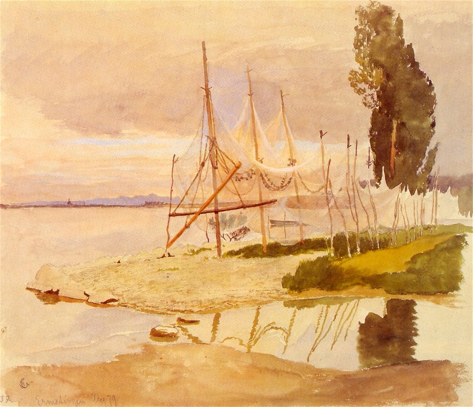 Hans Gude--Garntork Ermatingen--1879