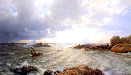 Hans Gude--Brenning Ved Hanko--1890