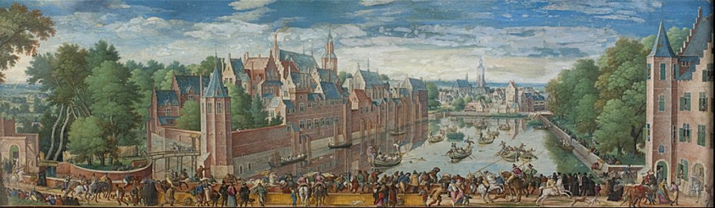 Hans Bol - The Goose Game on the Vijver at the Hague