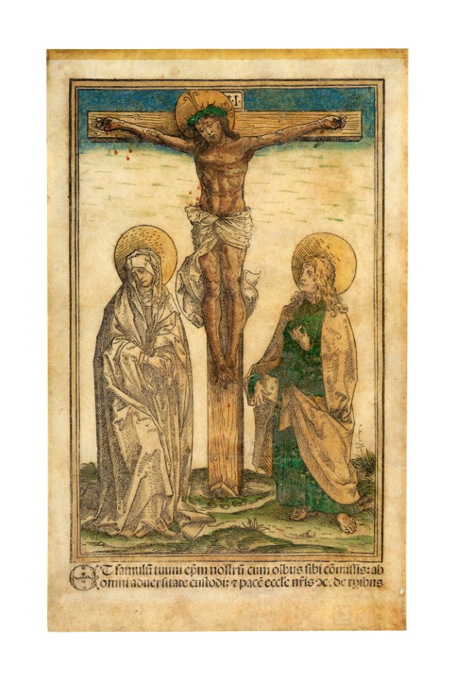 Hans burgkmair the elder christ on the cross between the virgin and sa105847)
