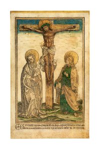 Hans burgkmair the elder christ on the cross between the virgin and sa105847)
