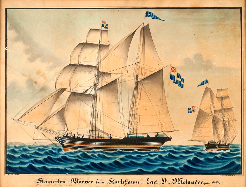 Hans Christian Hansen, skonerten Mörner 1838, Sjöhistoriska museet SM 24694