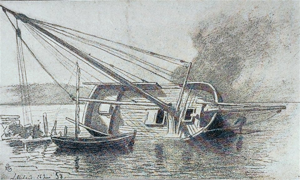 Hans gude--kjølhaling ved lillesand--1858