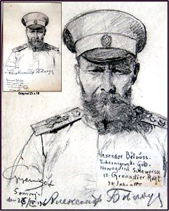 Hans Gyenis, Porträtzeichnung Alexander Belouss, Sept. 1916