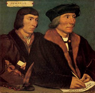 Hans Holbein d. J. - Double Portrait of Sir Thomas Godsalve and His Son John - WGA11528. Free illustration for personal and commercial use.