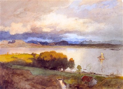 Hans Gude--Fjordlandskap Udatert--1890