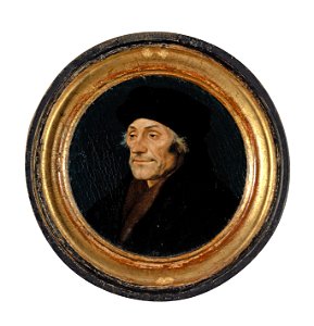 Hans Holbein d. J. - Bildnis des Erasmus von Rotterdam im Rund, um 1532