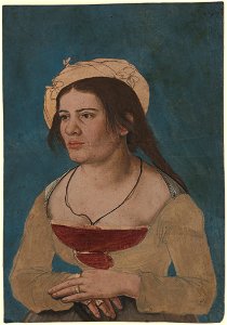 Hans Holbein d. J. (Umkreis) - Bildnis einer jungen Frau mit rotem Mieder, Inv. 1823.143