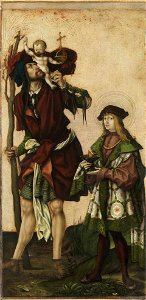 Hans Burgkmair d. Ä. - Triptychon von 1505, Die hll. Christophorus und Veit Rückseite, Hl. Cyprianus - 5382 - Bavarian State Painting Collections