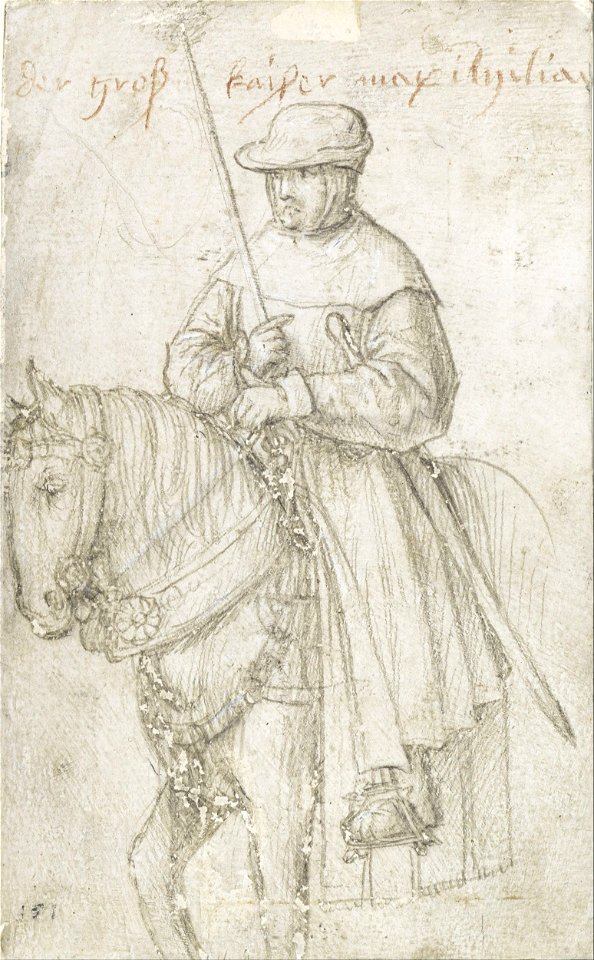 Hans Holbein the Elder - Kaiser Maximilian I in travel dress on horseback - Google Art Project