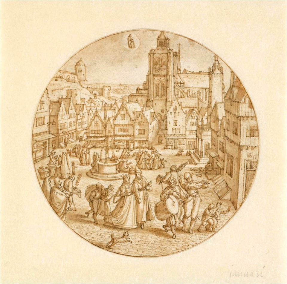 Hans Bol - The month January (Aquarius)