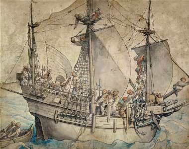 Hans Holbein d. J. - Ship with Revelling Sailors - Google Art Project