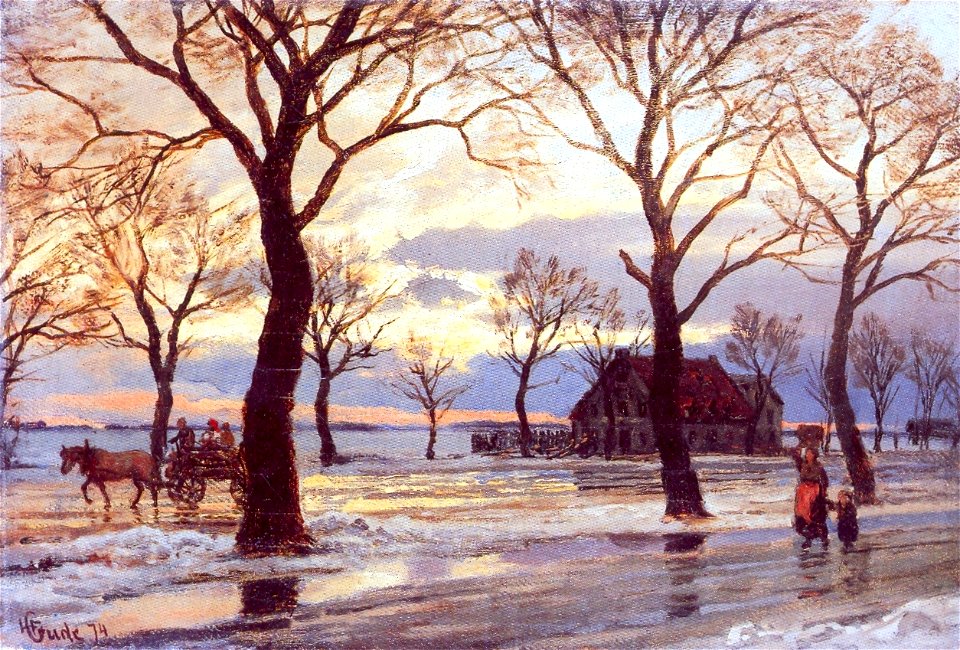 Hans Gude--Vinterscene--1874