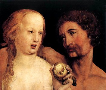 Hans Holbein d. J. - Adam and Eve - WGA11489. Free illustration for personal and commercial use.