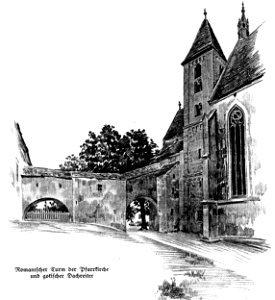 Hans Götzinger Eggenburg 1924 Romanischer Turm Pfarrkirche