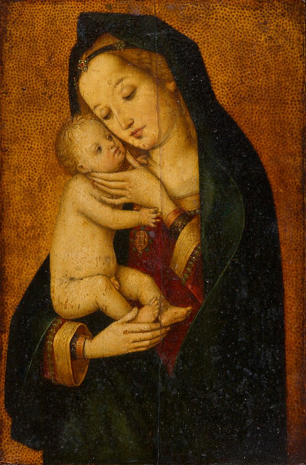 Hans Holbein d. Ä. - Maria, das Kind liebkosend - GG 6327 - Kunsthistorisches Museum