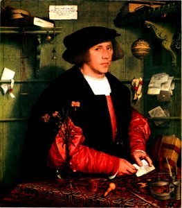 Hans Holbein the Younger - George Gisze - 1532. Free illustration for personal and commercial use.