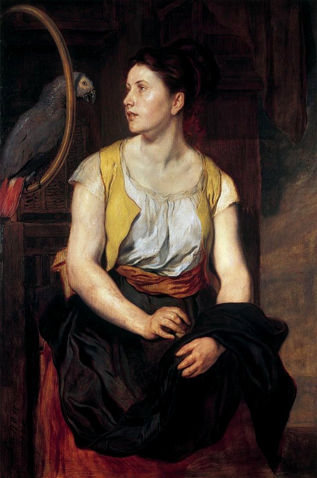 Hans Canon - Mädchen mit Papagei - 5943 - Österreichische Galerie Belvedere