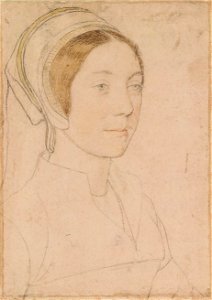 Hans Holbein the Younger - Unknown woman formerly known as Catherine Howard RL 12218. Free illustration for personal and commercial use.
