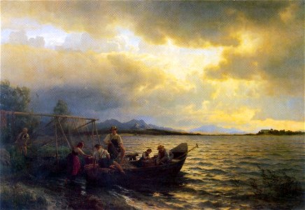 Hans Gude--Fra Chiemsee--1868