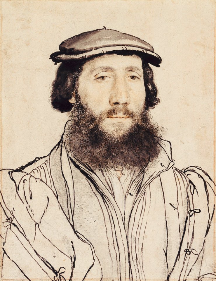 Hans Holbein the Younger - Unknown man with a beard RL 12258