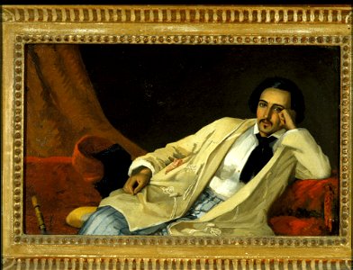Hans Johan Fredrik Berg - Man Reclining in a Turkish Robe - 57.161 - Rhode Island School of Design Museum