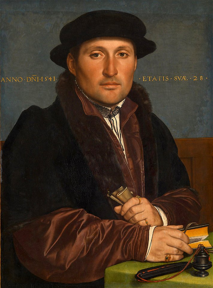 Hans Holbein d. J., , Kunsthistorisches Museum Wien, Gemäldegalerie - Bildnis eines jungen Kaufmannes - GG 905 - Kunsthistorisches Museum