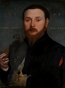 Hans Holbein de Jonge - Portrait of a Nobleman with a Hawk - 277 - Mauritshuis