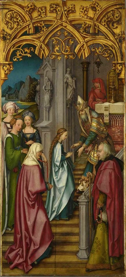 Hans Holbein d. Ä. - Kaisheimer Altar, Tempelgang Mariens - 726 - Bavarian State Painting Collections