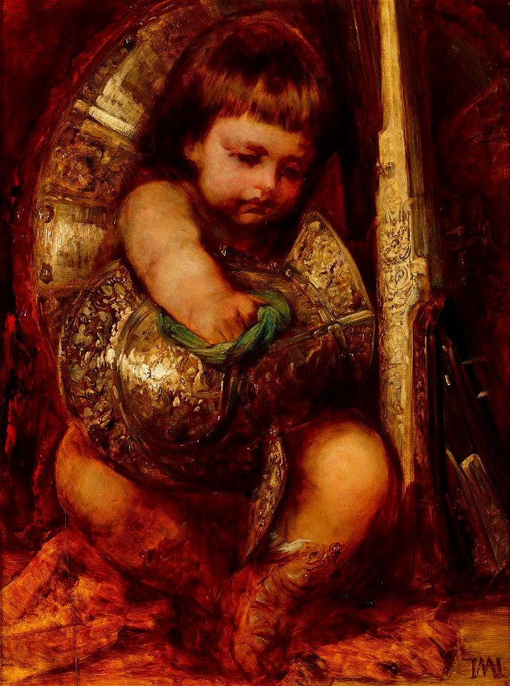 Hans Makart - Putto, die Waffen des Mars reinigend - 5860 - Österreichische Galerie Belvedere