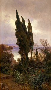 Hans Ludwig Fischer - Garten vor dem königlichen Schloss auf Korfu - 223 - Österreichische Galerie Belvedere