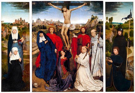 Hans Memling - Triptych of Jan Crabbe reunited. Free illustration for personal and commercial use.