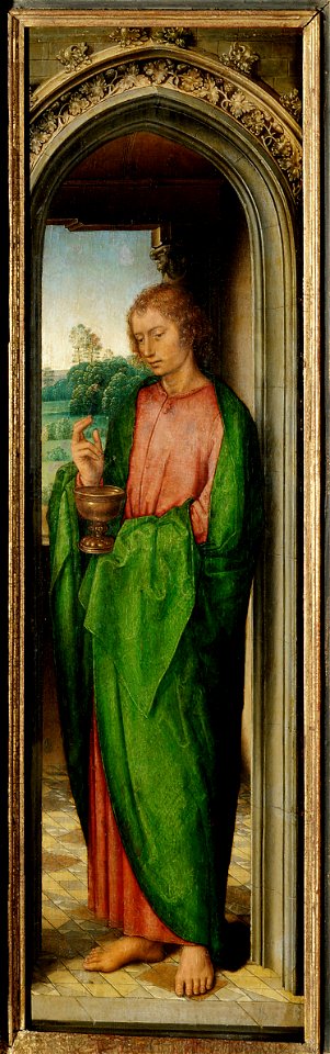 Hans Memling, , Kunsthistorisches Museum Wien, Gemäldegalerie - Innenflügel des Johannesaltärchens, Johannes der Evangelist - GG 943b - Kunsthistorisches Museum