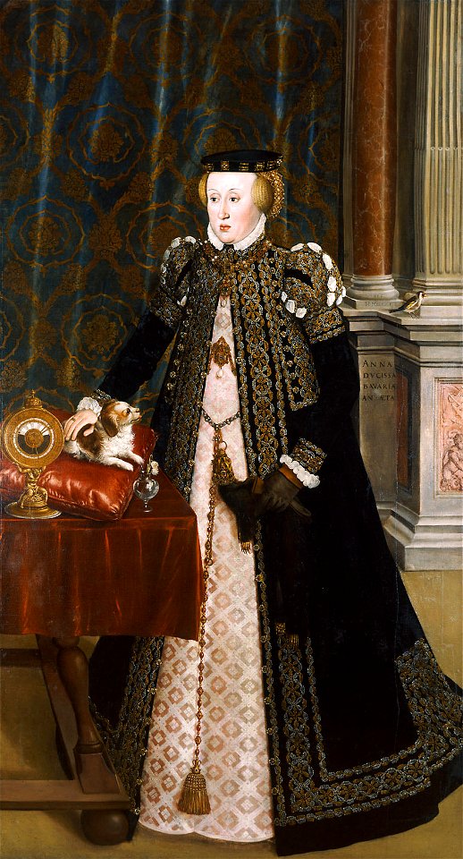Hans Mielich, , Schloss Ambras Innsbruck - Erzherzogin Anna (1528-1590), Bildnis in ganzer Figur - GG 3847 - Kunsthistorisches Museum