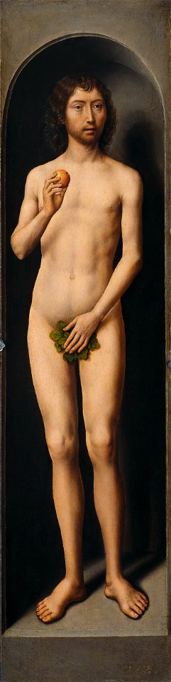 Hans Memling, , Kunsthistorisches Museum Wien, Gemäldegalerie - Außenflügel des Johannesaltärchens, Adam - GG 994a - Kunsthistorisches Museum