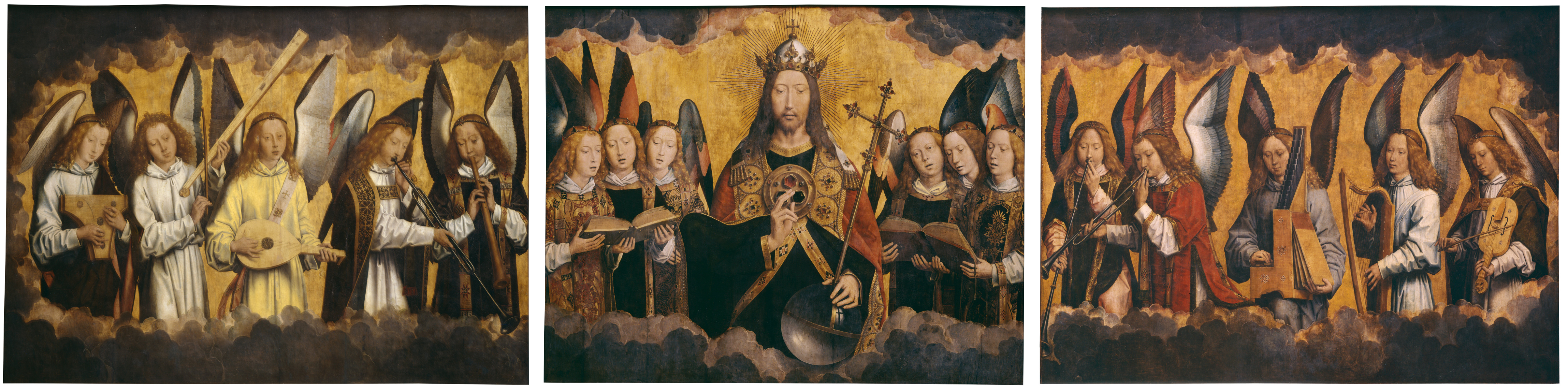 Hans Memling - Christ with Singing and Music-Making Angels - KMSKA 778-780