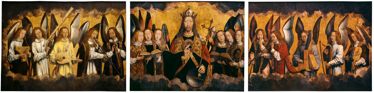 Hans Memling - Christ with Singing and Music-Making Angels - KMSKA 778-780